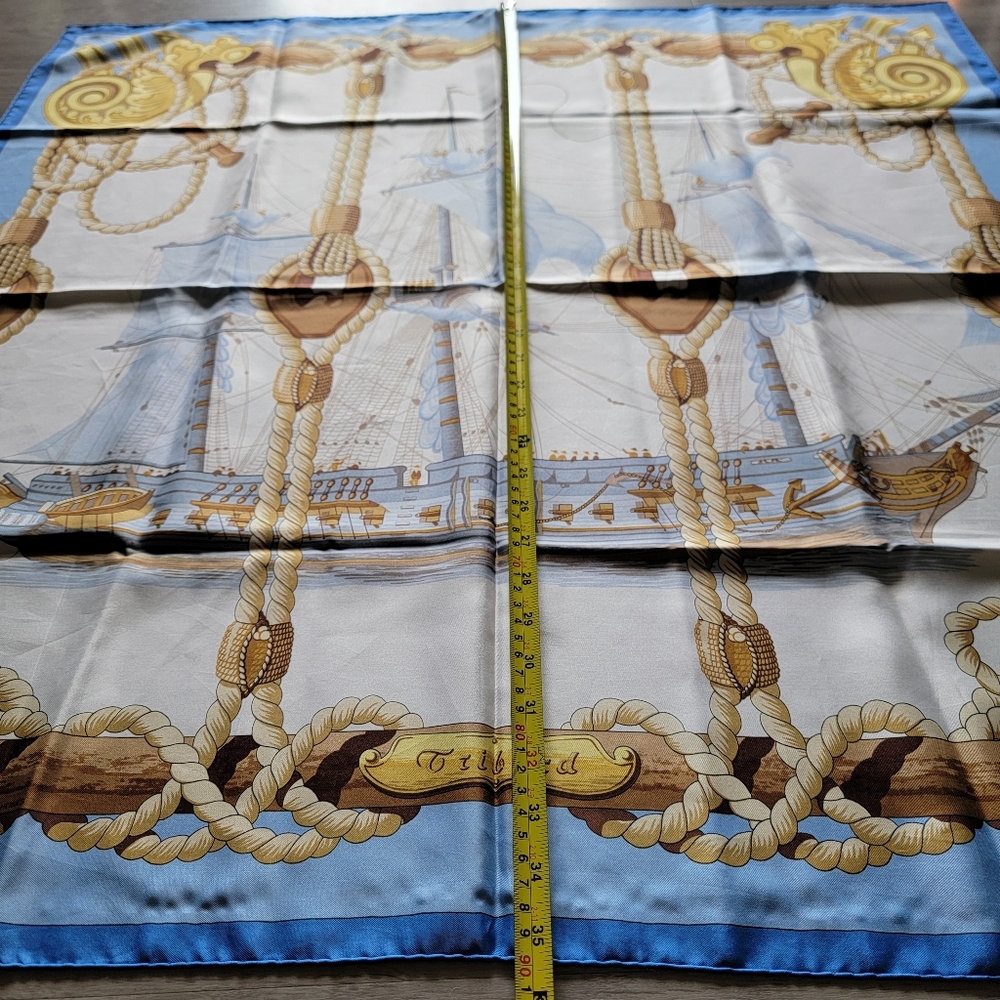 Sale🎉 RARE Authentic HERMES Nautical Themed Silk Scarf - Picture 5 of 9